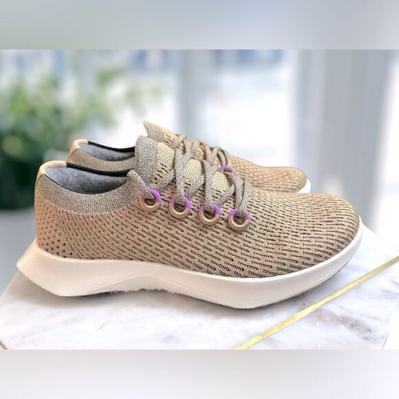 ALLBIRDS LIMITED EDITION Hazy Beige/Lux Purple (White Sole) Tree Dasher 2 Sz 9.5 - Picture 5 of 16